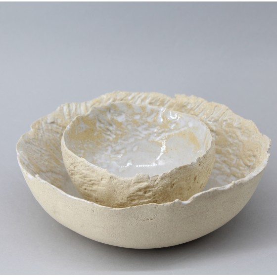 Bol fond plat "écorce"