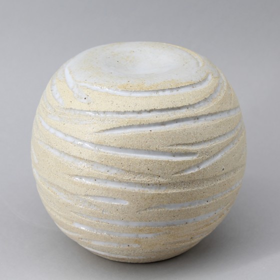 Présentoir boule grès blanc