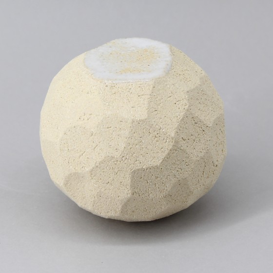 Présentoir boule grès blanc