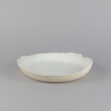 Assiette creuse grès blanc